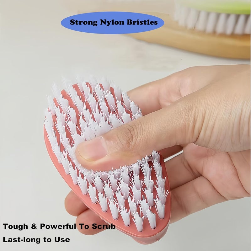 Ganganmax 2 Pack Scrubbing Brushes for Cleaning, Heavy Duty Scrub Brush Nylon Stiff Bristles,Scrubber Cleaner Brush for Bathroom,Showe,Sink,Kitchen,Bathtub,Floor,Multi-Purpose Cleaning Brush -Small Size - Image 2